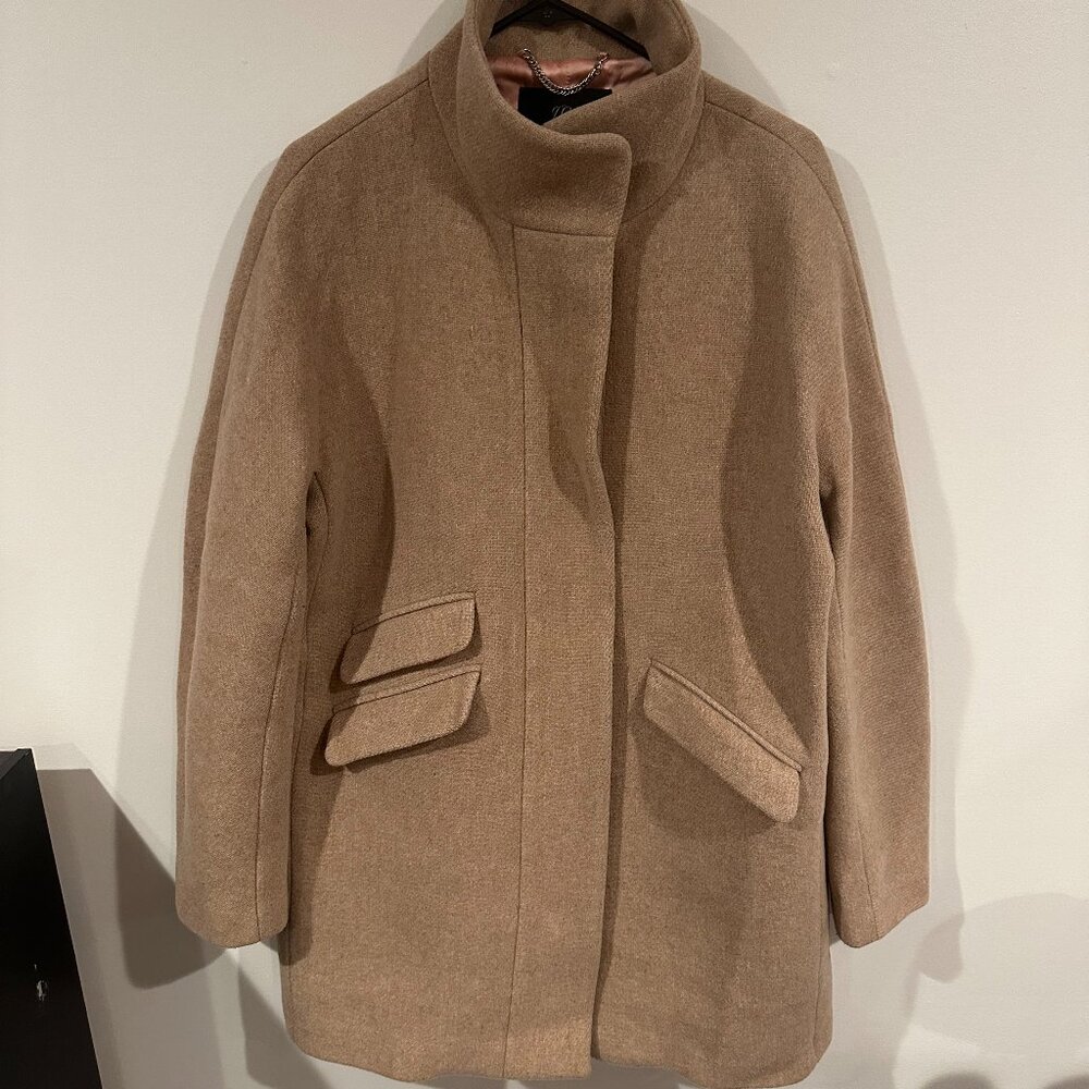 J.Crew Stadium Cloth Nello Gori Tan Cocoon Coat Size 14